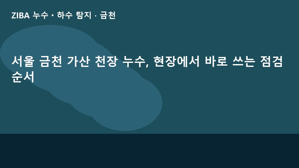 서울 금천 가산 천장 누수, 현장에서 바로 쓰는 점검 순서