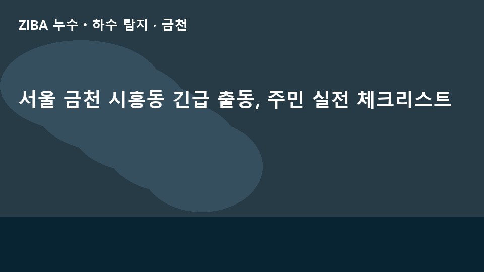 서울 금천 시흥동 긴급 출동, 주민 실전 체크리스트