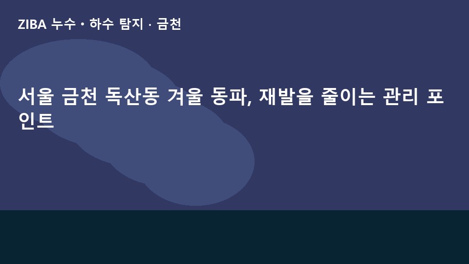 서울 금천 독산동 겨울 동파, 재발을 줄이는 관리 포인트
