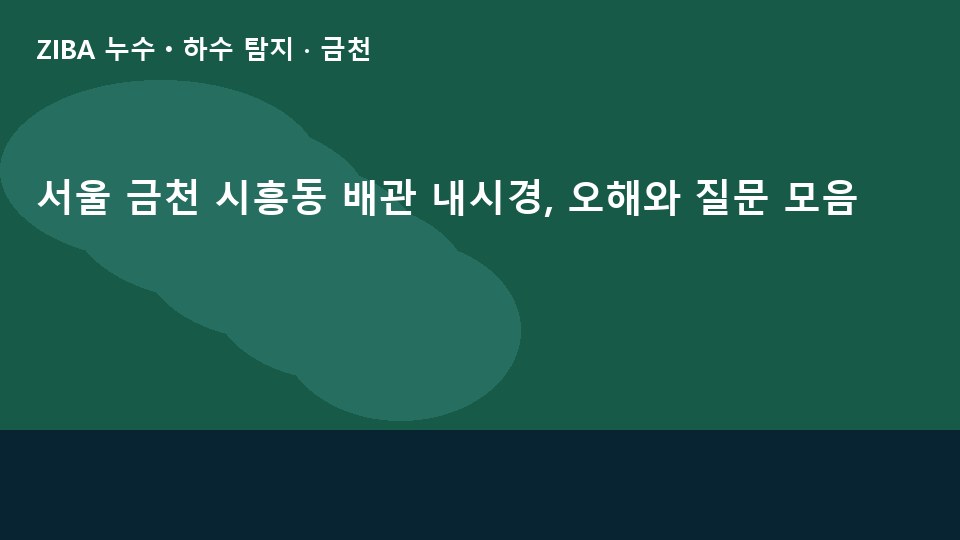 서울 금천 시흥동 배관 내시경, 오해와 질문 모음