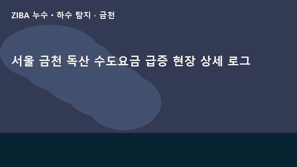 서울 금천 독산 수도요금 급증 현장 상세 로그