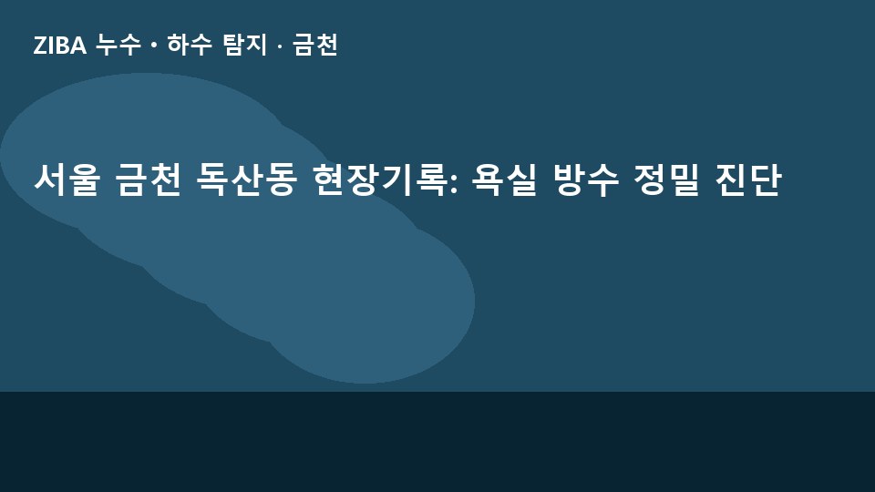 서울 금천 독산동 현장기록: 욕실 방수 정밀 진단