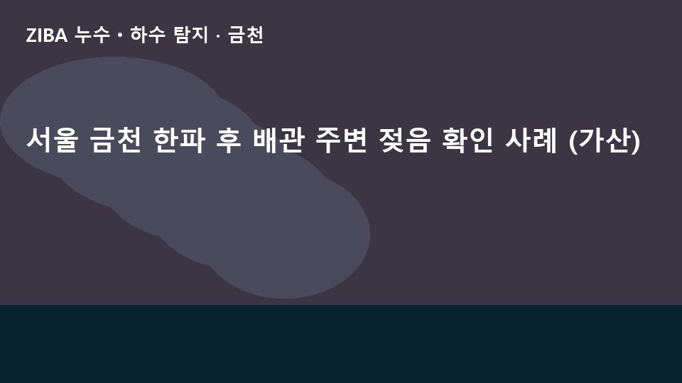 서울 금천 한파 후 배관 주변 젖음 확인 사례 (가산)